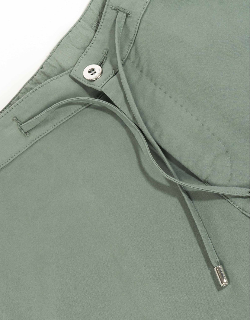 Scissor Scriptor Green Straight-Leg Cotton Drawstring Chinos image
